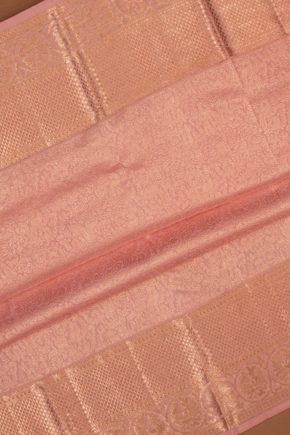 Image of Kanchipattu Brocade Coral Pink Saree